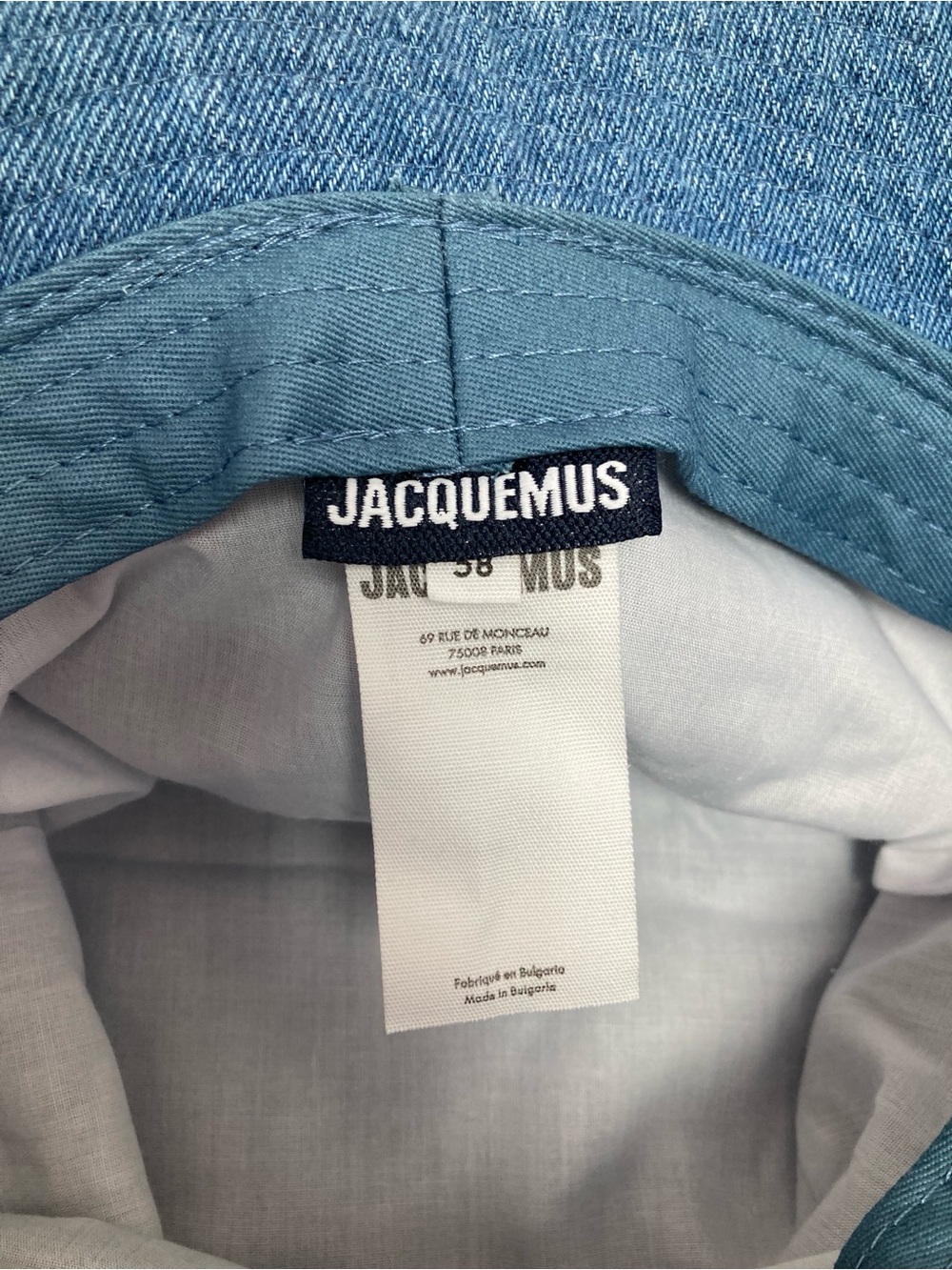 Jacquemus Denim Blue Frayed Bucket Hat - Picture 4 of 6